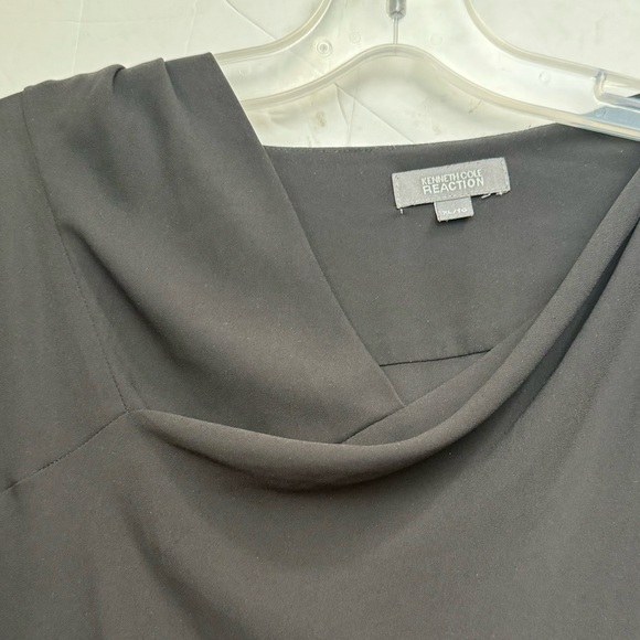 Kenneth Cole Lightweight Cowl Neck Flowy Oversized Tunic Blouse Side Slits Boho - Picture 8 of 16